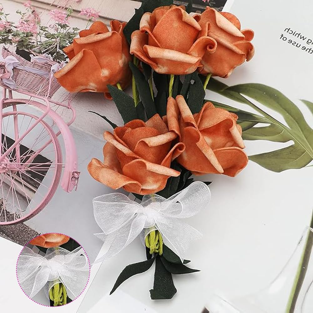 Sheer Organza Ribbon Chiffon Handmade Gifts Wrapping Ribbon Thin Fabric Tulle for Bouquet DIY Craft Party Deco Decoration Wreaths Wrap Wedding Invitations Bows Christmas Tree (50 Yds X 0.78 In) image number 3