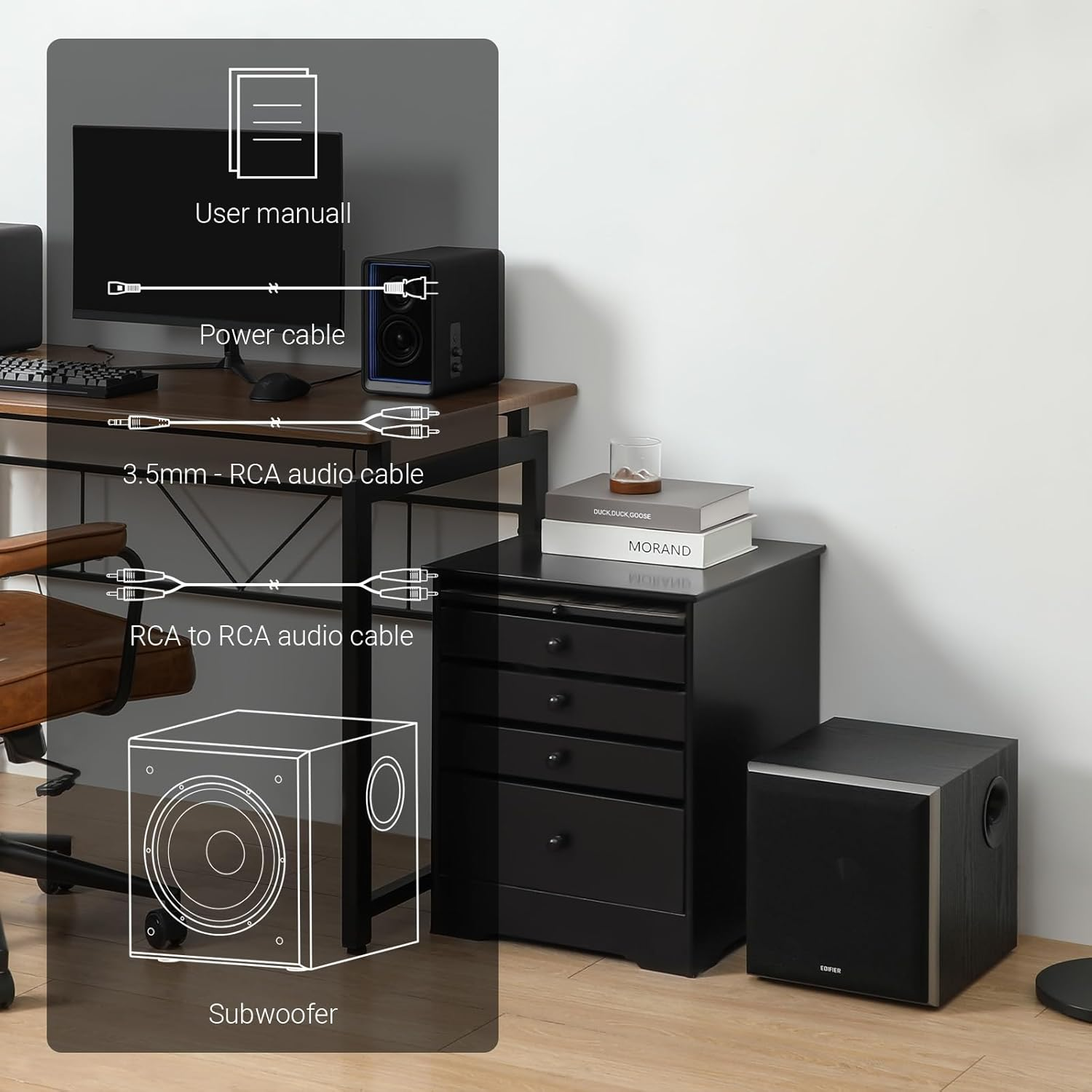 Edifier T5 Powered Subwoofer - 8 Inch Driver - 70 Watt (Black) image number 5