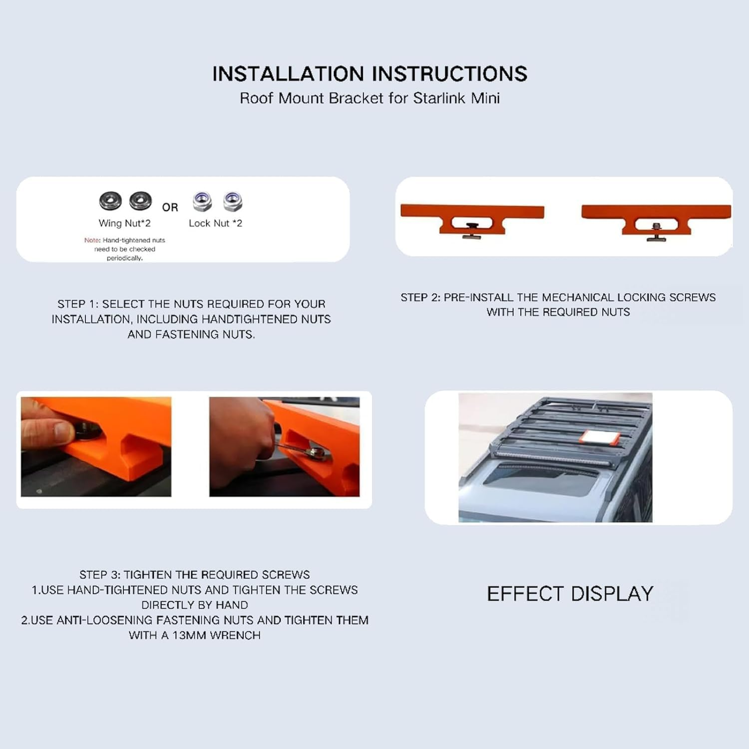 Starlink Mini Roof Rack Mount-Universal Quick-Release Starlink Mini Holder for All-Terrain Vehicles,Rvs,Boats,Suvs& Off-Road Adventures | Easy Install (Black) image number 6