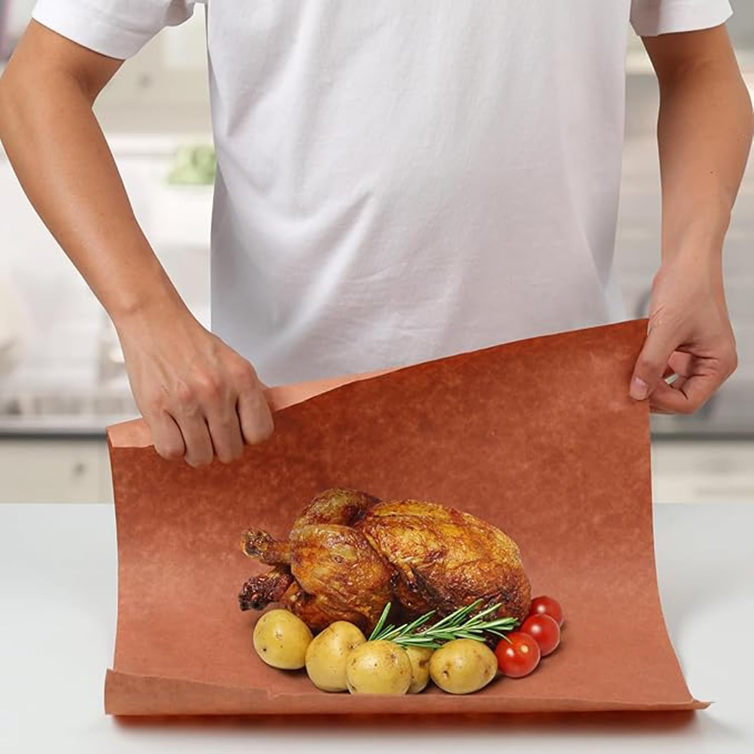 Pink Butcher Paper for Smoking Meat, 30Cm X 10M Roll for Smoking Briske, BBQ, Barbecue Meat Wrapping, Grilling - Uncoated, Unbleached, Unwaxed image number 6