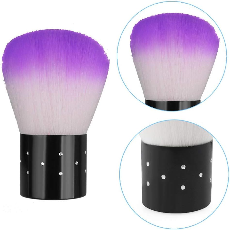 Norhogo Pack of 4 Nail Brushes for Cleaning, Nail Dust Cleaner Brush, Nail Art Dust Brush, Nail Brush for Nail Art Makeup (2 Pink + Purple) Makeup Brush, Soft Multifunctional Brush