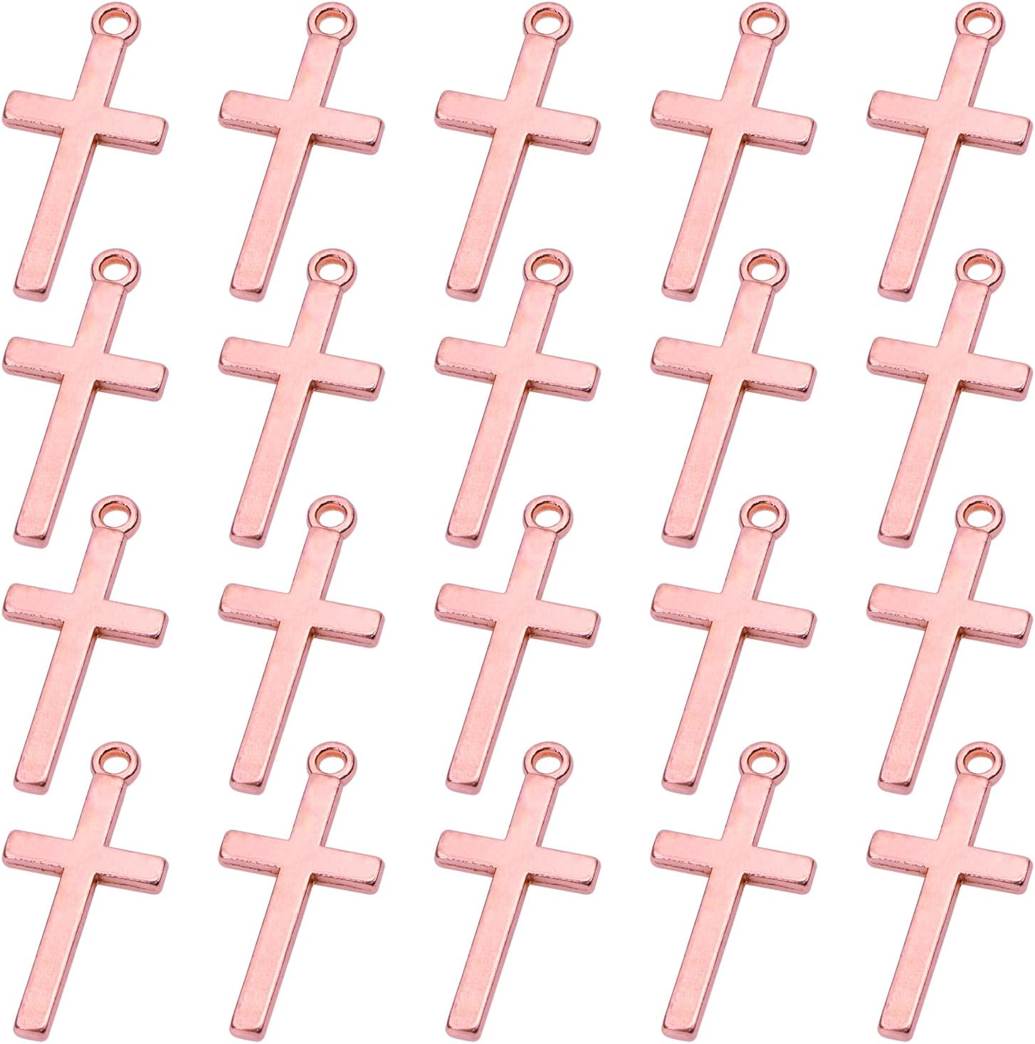 Shapenty Small Cross Charms Metal Pendant Beads for Earring Bracelet Necklace Keychain Zipper Pulls Jewelry Finding Making DIY Crafting Gift Party Favor, 20PCS