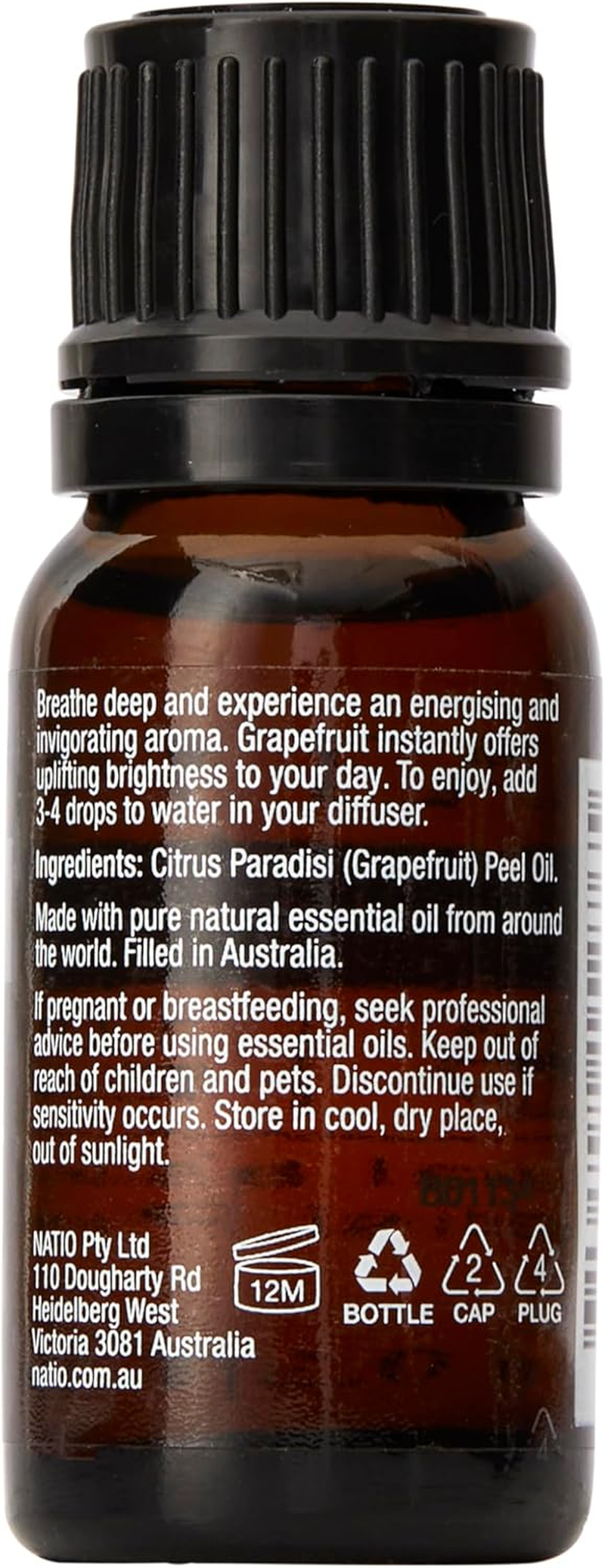 Natio Wellbeing Grapefruit Pure Essential Oil 10 Ml - Energising & Invigorating Citrus Essential Oil - Uplift the Spirit & Brighten the Mood - Vegan Friendly & Made in Australia image number 3