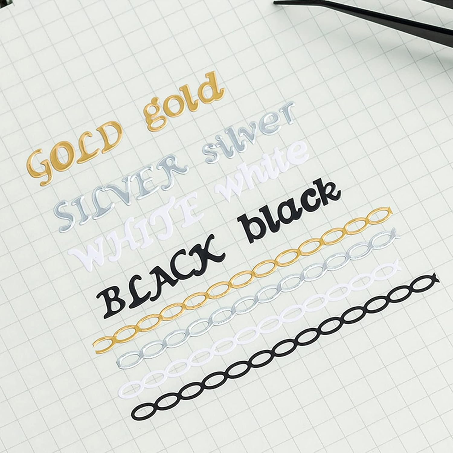 Alphabet Number Letter Stickers, Silver Gold Glitter, Black White, Upper Lower a to Z Letter & 0-9 Number Stickers, PVC Self-Adhesive for Photo Scrapbook Decoration (Silver+Gold) image number 1