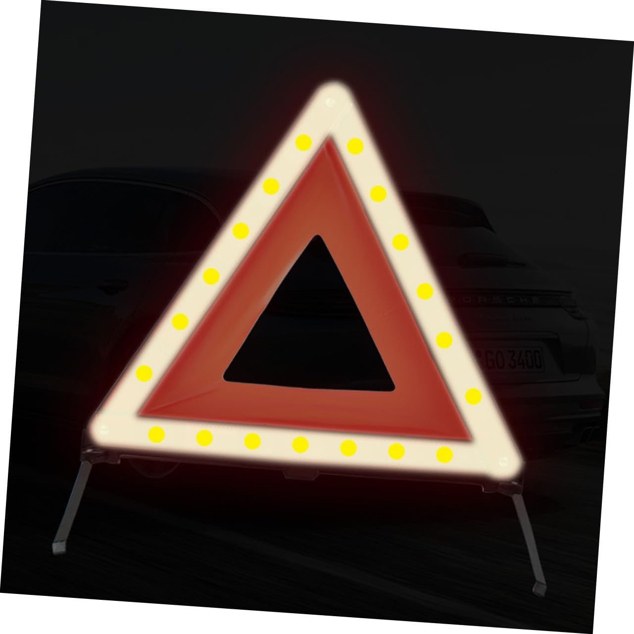 Reflective Red Triangle Warning Sign Car Road Safety Emergency Hazard Warning Sign Portable for Vehicle Breakdowns and Roadside Use image number 5