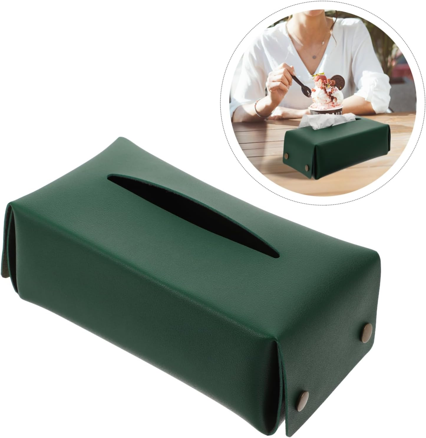 1Pc Household Tissue Holder for Home Office Car Practical Tabletop Napkin Container Easy to Use and Recyclable image number 3