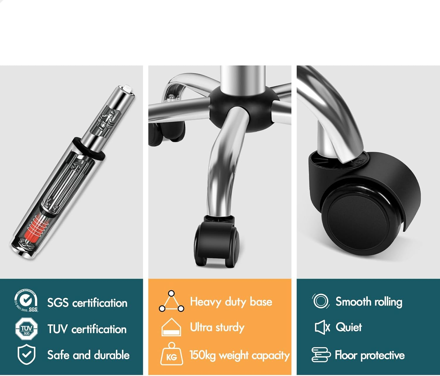 ALFORDSON PU Leather Salon Stool with Backrest Tufan Series, Office Drafting Rolling Stools in 49-64.5Cm Adjustable Height, Swivel Spa Chair with Rolling Wheels for Massage Table, White image number 2