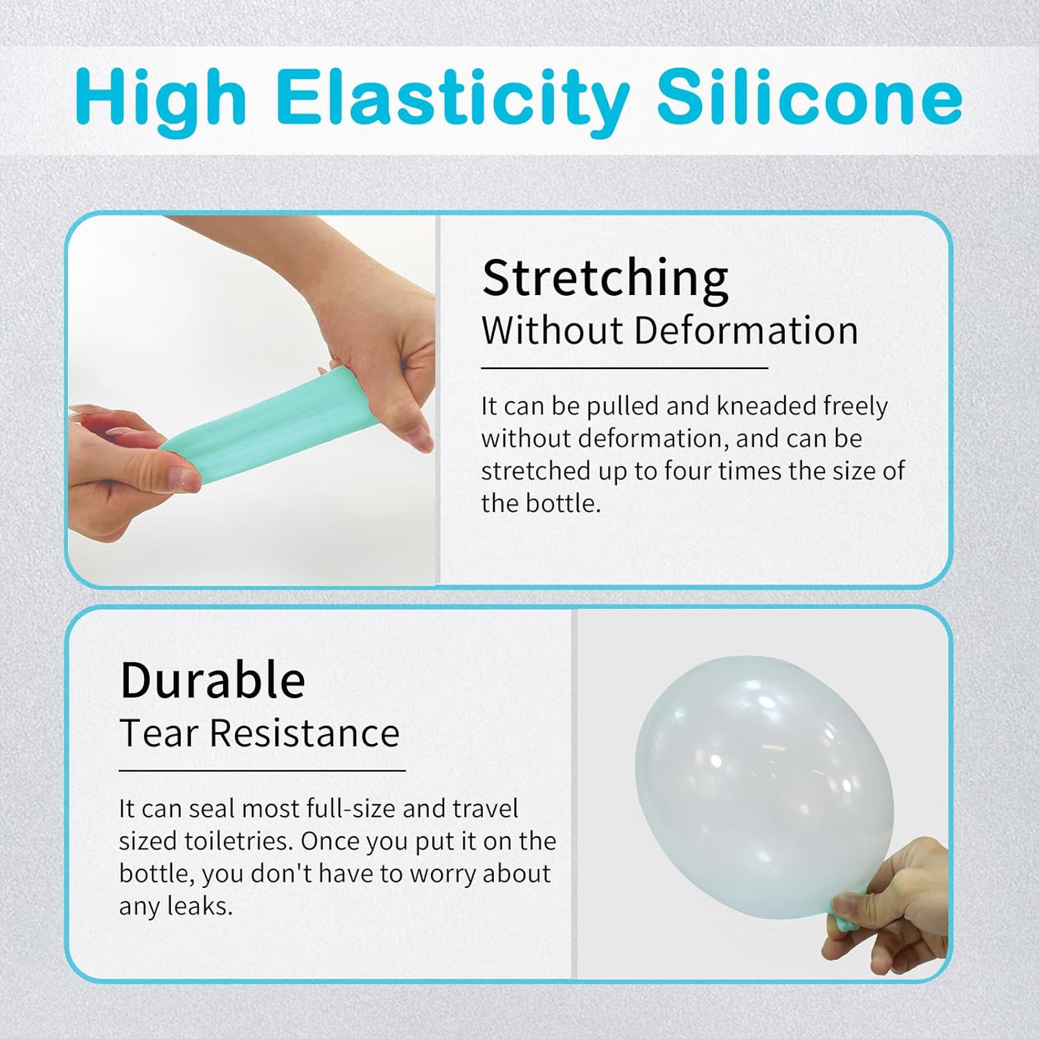 10Pcs Silicone Bottle Covers, Silicone Elastic Sleeves for Travel Cruise Ship Essentials Travel Size Toiletries Leak Proof Sleeves for Most Travel Bottle (5 Colors) image number 6