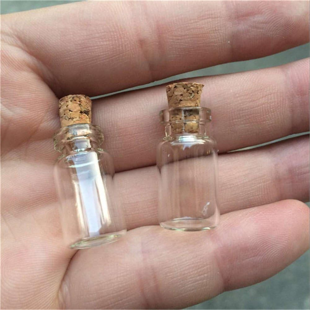 1Ml Mini Glass Bottles Vials with Cork Empty Tiny Transparent Bottle Jars 100Pcs Glass Bottles with Cork Stopper image number 6