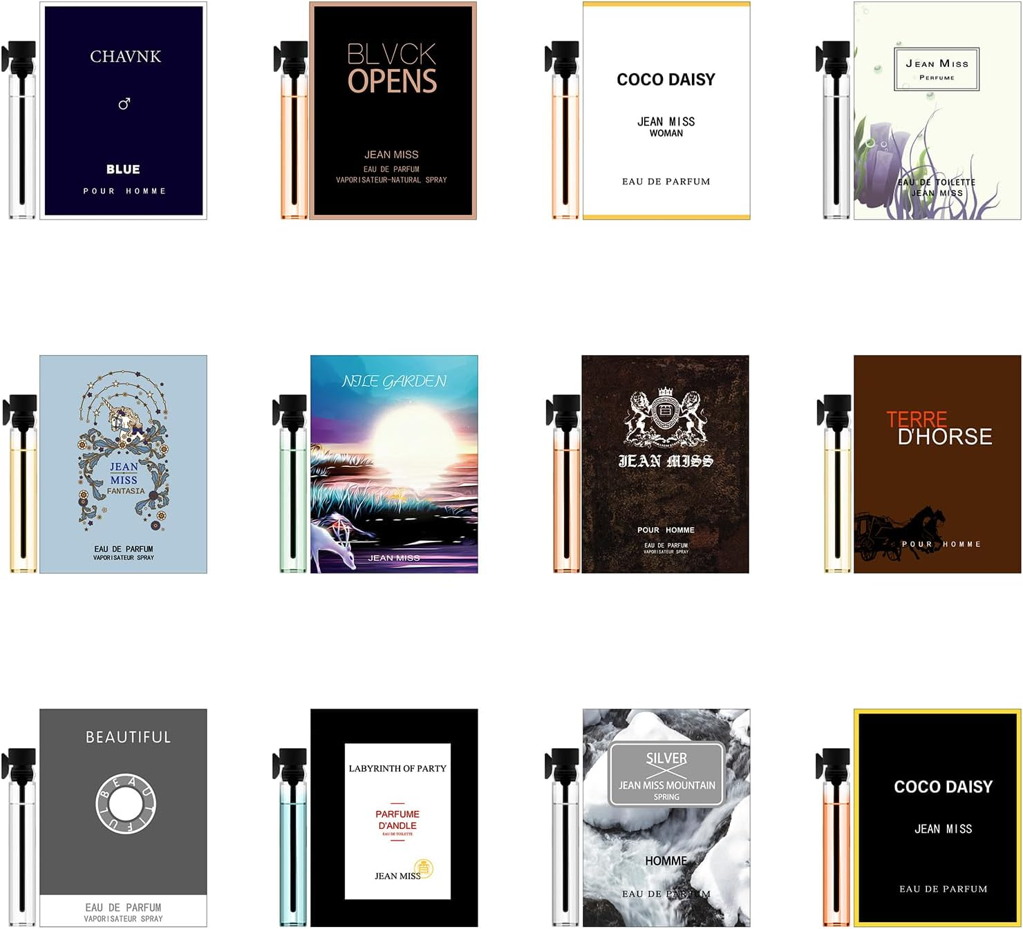 12Pack Mens Cologne Sampler Sets, a Variety of Fragrances Cologne Samples for Men,Perfume Samples, Suitable for Everyday Life, Going Out to Travel, Dating and Other Scenes image number 1