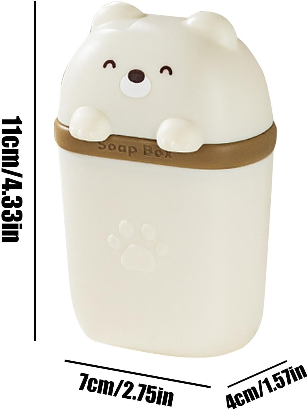 Shampoo Bar Holder Travel Case | Cute Bear Shape Body Wash Bar Container | Cute Bear Shape Cleaning Bar Container with Draining for Bathroom image number 6