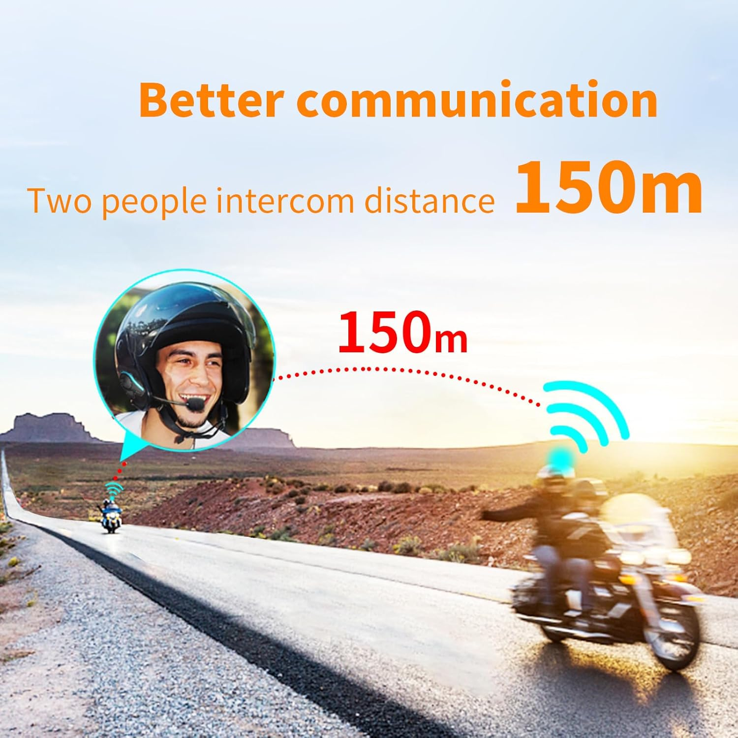 VOBOR Motorcycle Helmet Headset, BT12B 5.0 Helmet Headphones Bluetooth, 150 M Wireless Hands-Free Phone Mic Motorcycle Intercom Headset He-Lm, Hi-Fi Moped Accessories (2000 Mah)