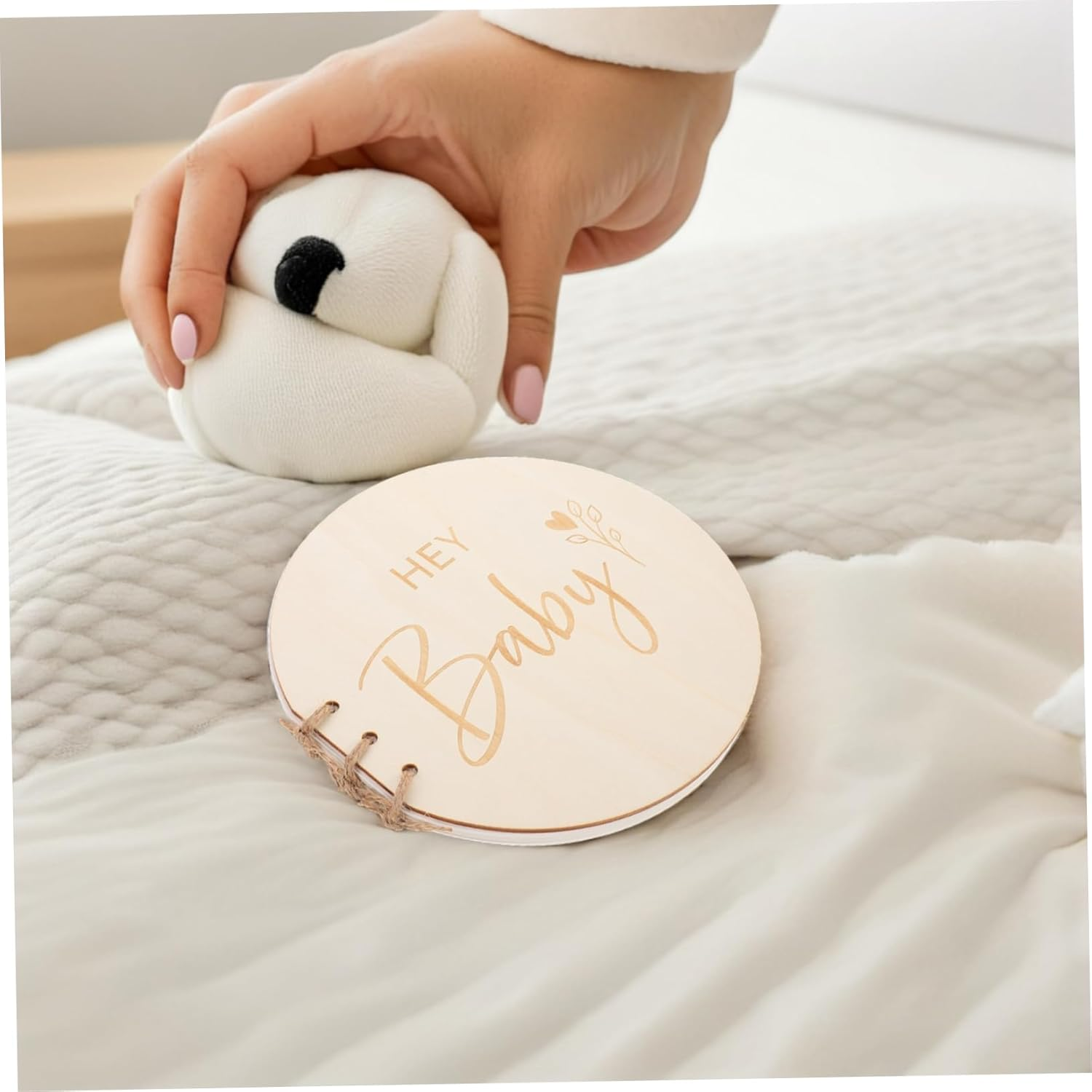 CANIGHT Shower Guest Book with Rustic Wooden Cover Signature Book for Newborns Elegant Keepsake Album for Showers First Birthdays and Milestone Events image number 1