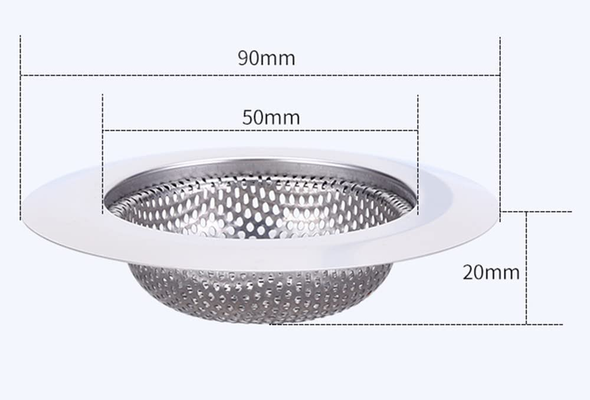 Tongke 2 Pcs Stainless Steel Kitchen Sink Strainer, Anti-Clogging Sink Disposal Stopper, Perforated Basket Drains Sieve for Kitchen Sink Drain (Medium*2)