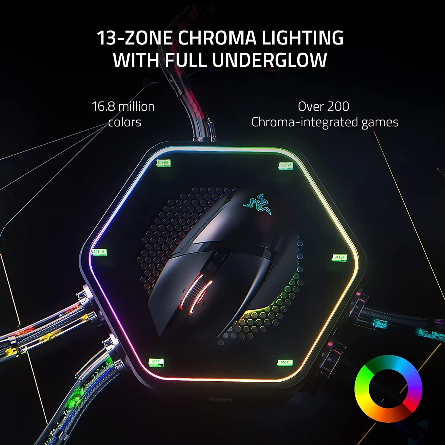 Razer Basilisk V3 Pro Wireless Gaming Mouse: Hyperscroll Tilt Wheel - 30K DPI Optical Sensor - Gen-3 Optical Switches - 13-Zone Chroma RGB - 13 Programmable Controls - 3 Connection Modes - Black image number 2