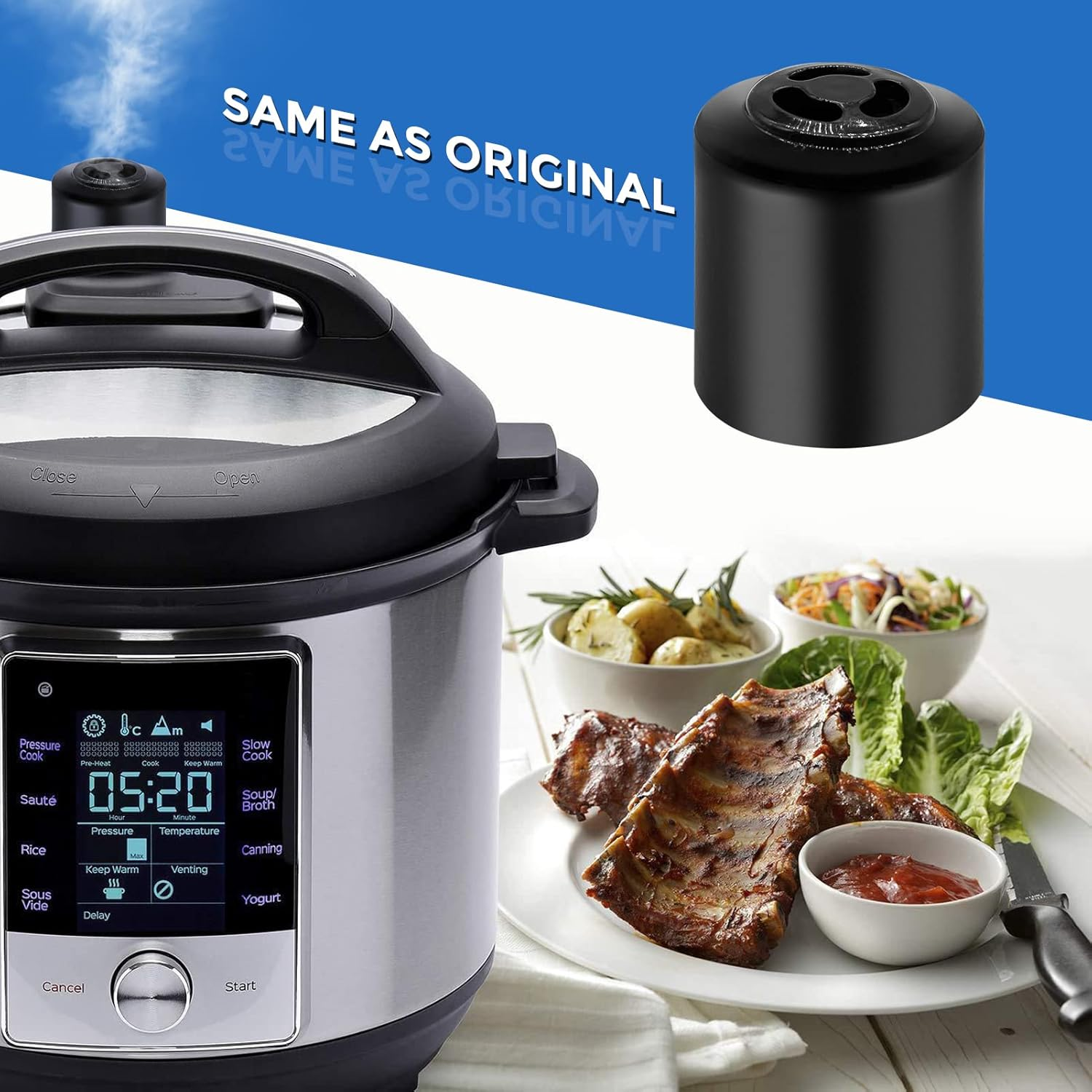 Pressure Cooker Replacement Parts Steam Release Handle Steam Valve for Instant Pot, Duo Nova, Duo Gourmet 6 Qt, DUO CRISP AF 8, Ultra 3, 6, 8 Qt, Viva 6 Quart, Cap Replacement Part Accessories image number 6