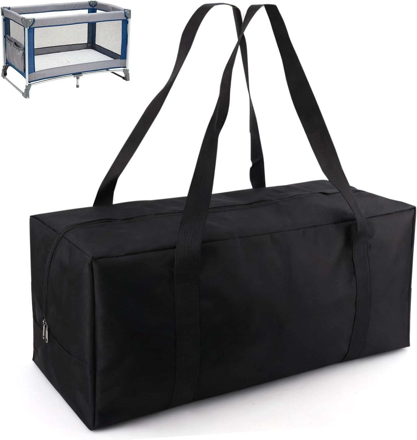 Carry Bag for Graco Pack N Play, Oxford Cloth Foldable Duffle Bag with Zipper and Handle for Travel and Storage image number 5