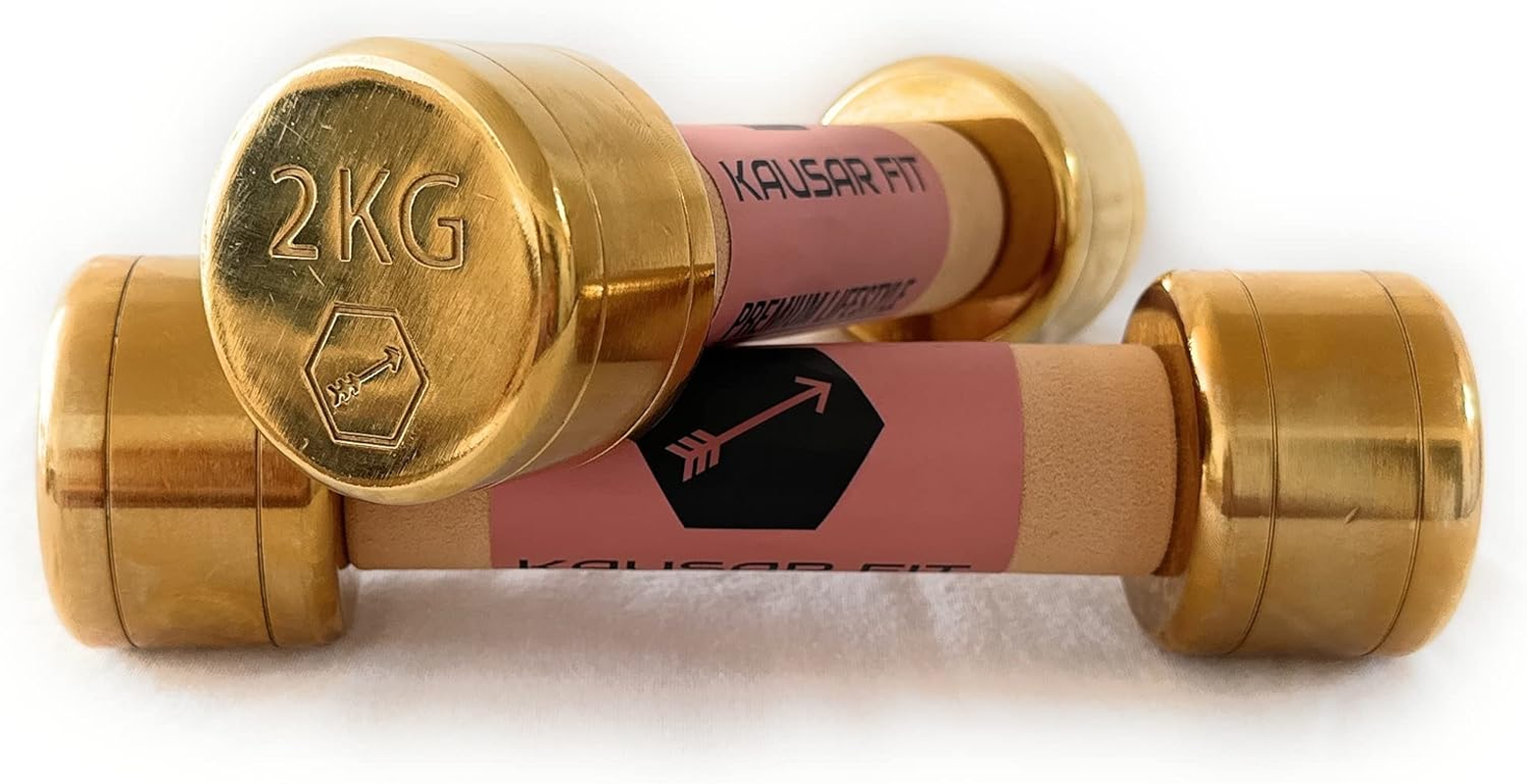 Kausar Fit Dumbbell Set - Luxury Dumbbells [Stylish Design] | Fitness Weights for Strength Training at Home Dumbbells 2 Kg | Choose Size Now image number 2