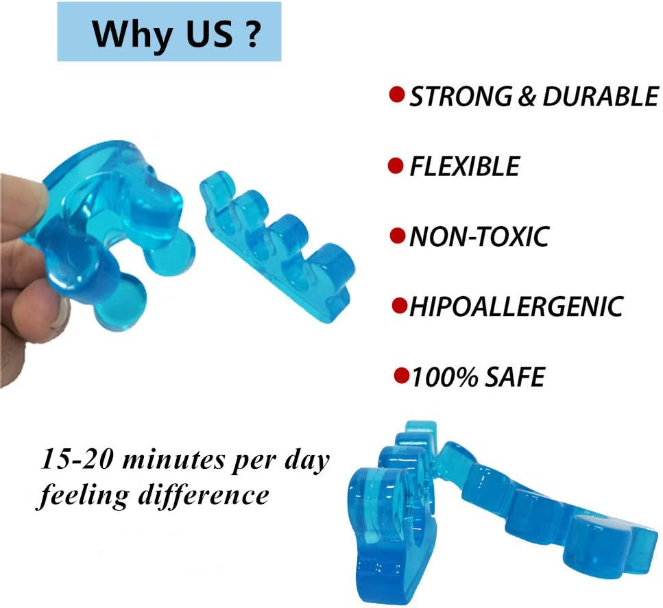 One Pair Yoga Toes Blue Toe Stretcher & Toe Separator Stop Foot Pain and Boost Athletic Performance (Purple) image number 6