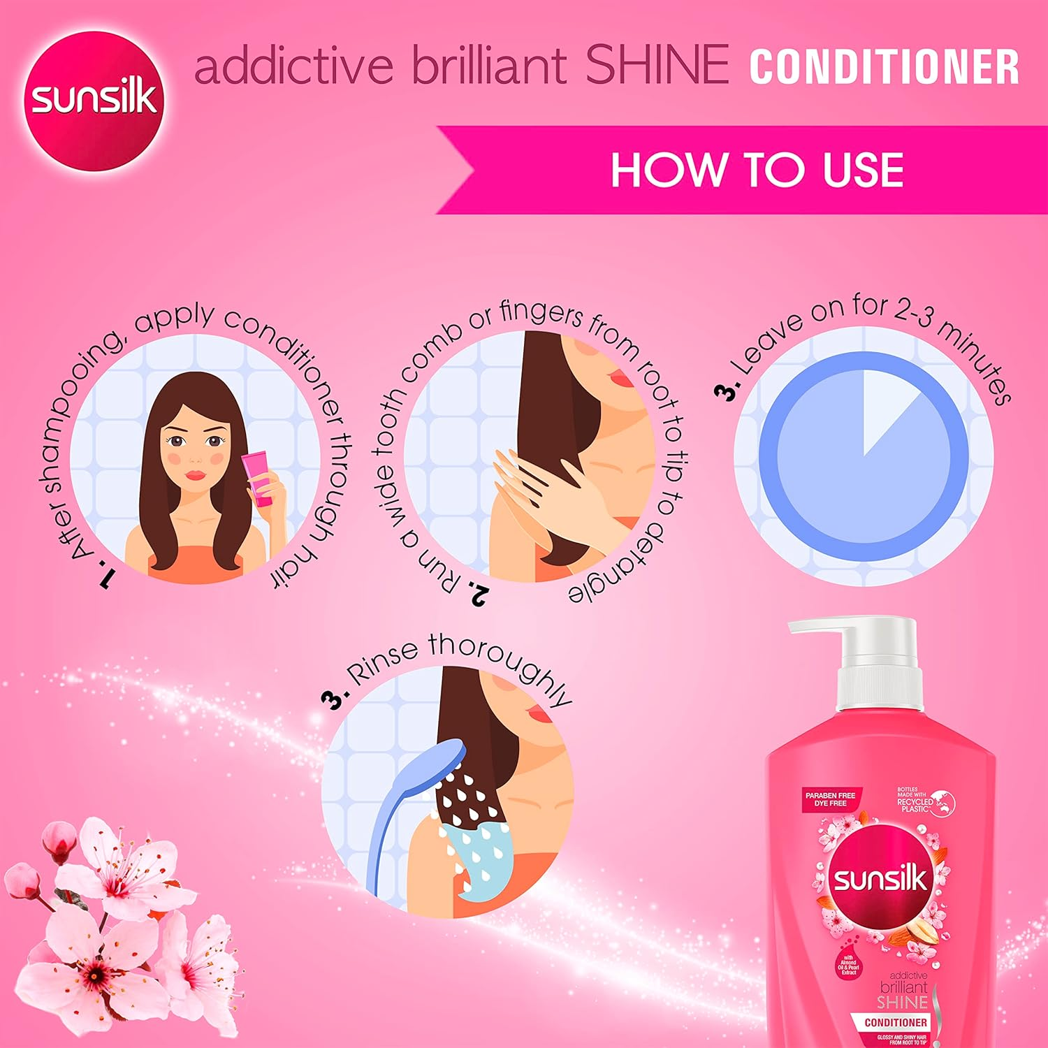Sunsilk Conditioner Addictive Brilliant Shine, 700Ml image number 6