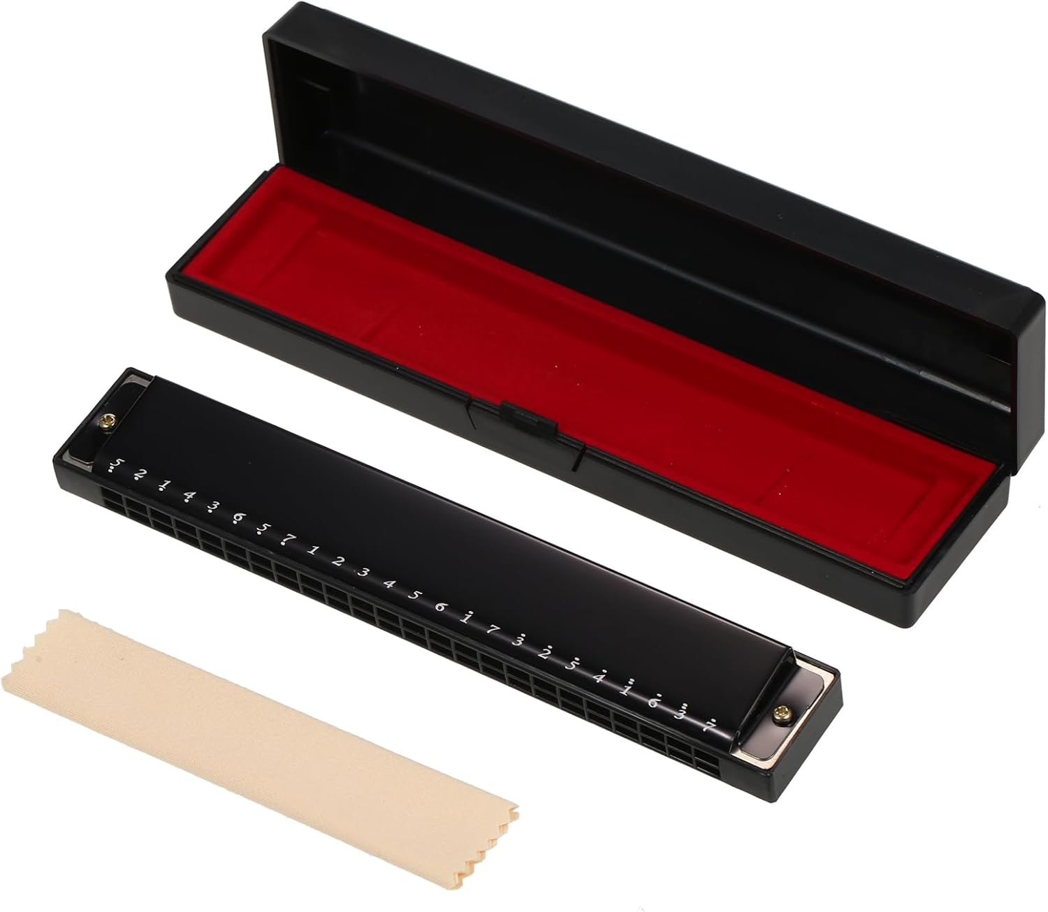 Harmonica Professional Harp Armonica Key of C 24 Hole Polyp Diatonic Mouth Organ with Case for Blues Folk Jazz Pop for Music Student Teacher Beginner image number 1