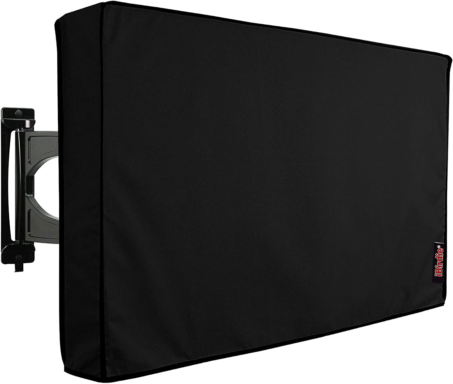 Ibirdie Outdoor Waterproof and Weatherproof TV Cover for 80 to 85 Inch outside Flat Screen TV, Black 600D Thick Fabric TV Screen Protector with Bottom Cover