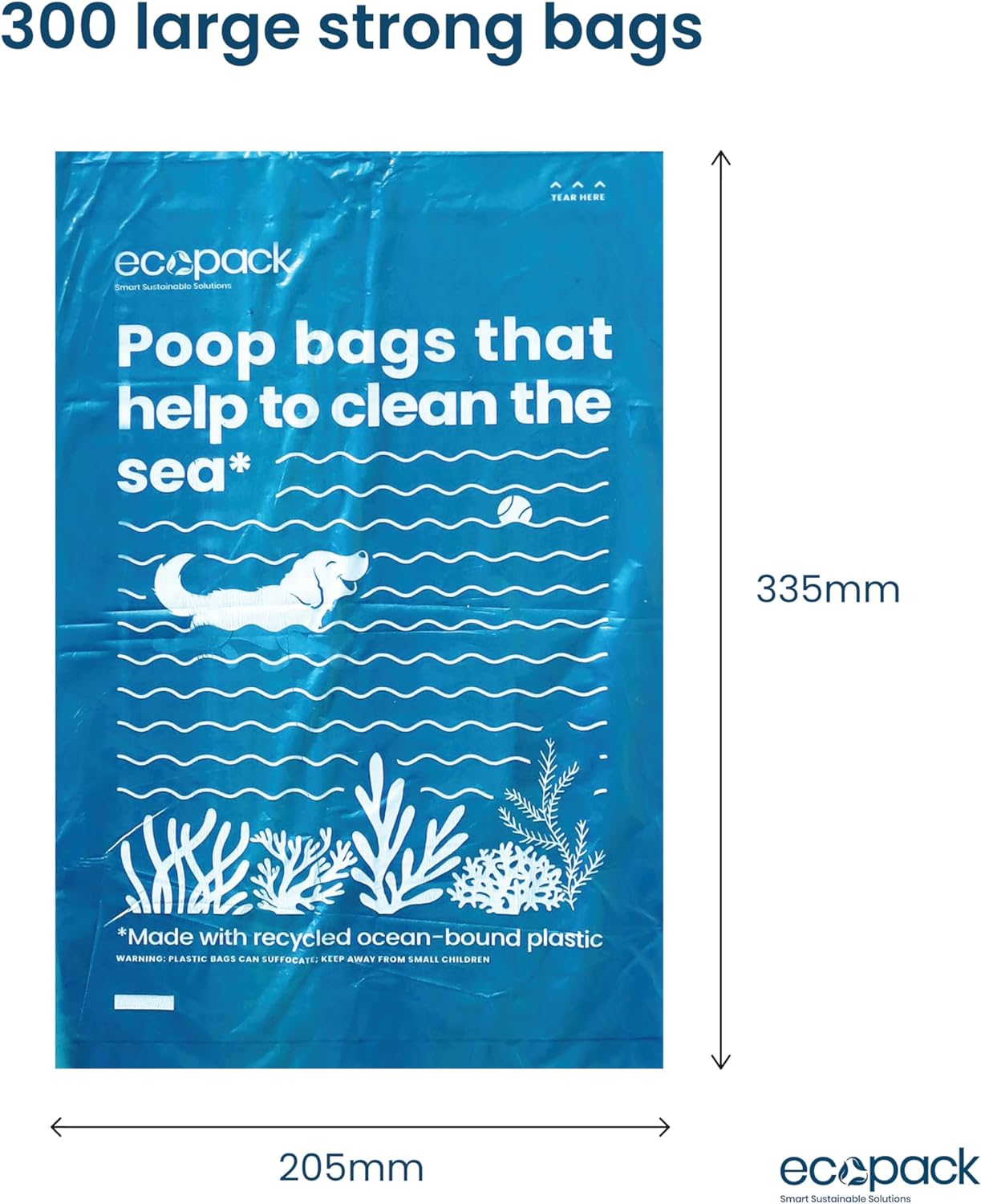 Ecopack Dog Poop Bags &ndash; 300 Extra Thick, Leak-Proof Pet Waste Bags | Unscented Recycled Plastic | Easy-Dispense Box | Eco-Friendly Poo Bags for Dogs & Cats image number 4