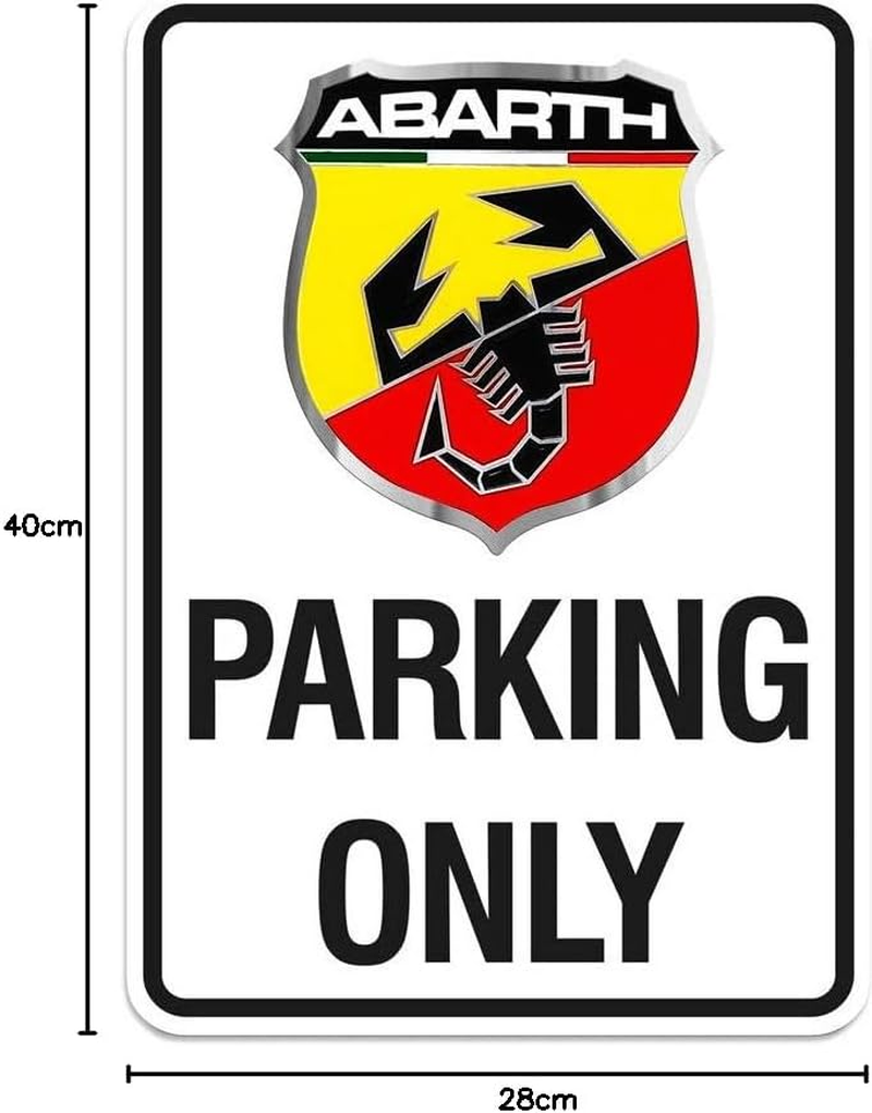 Abarth 21400 Parking Only Sign, 28 X 40 Cm