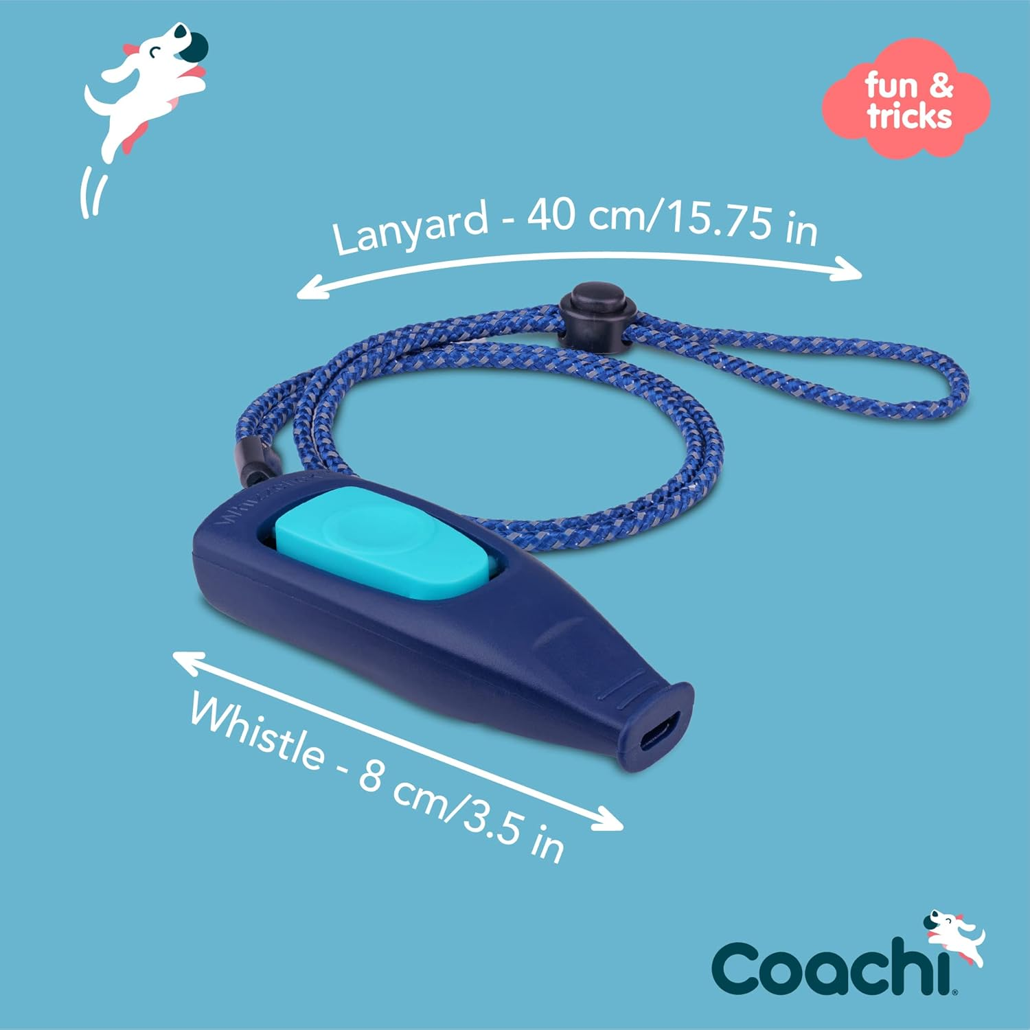 Company of Animals Coachi Whizzclick Dog Clicker, Light Blue/Navy