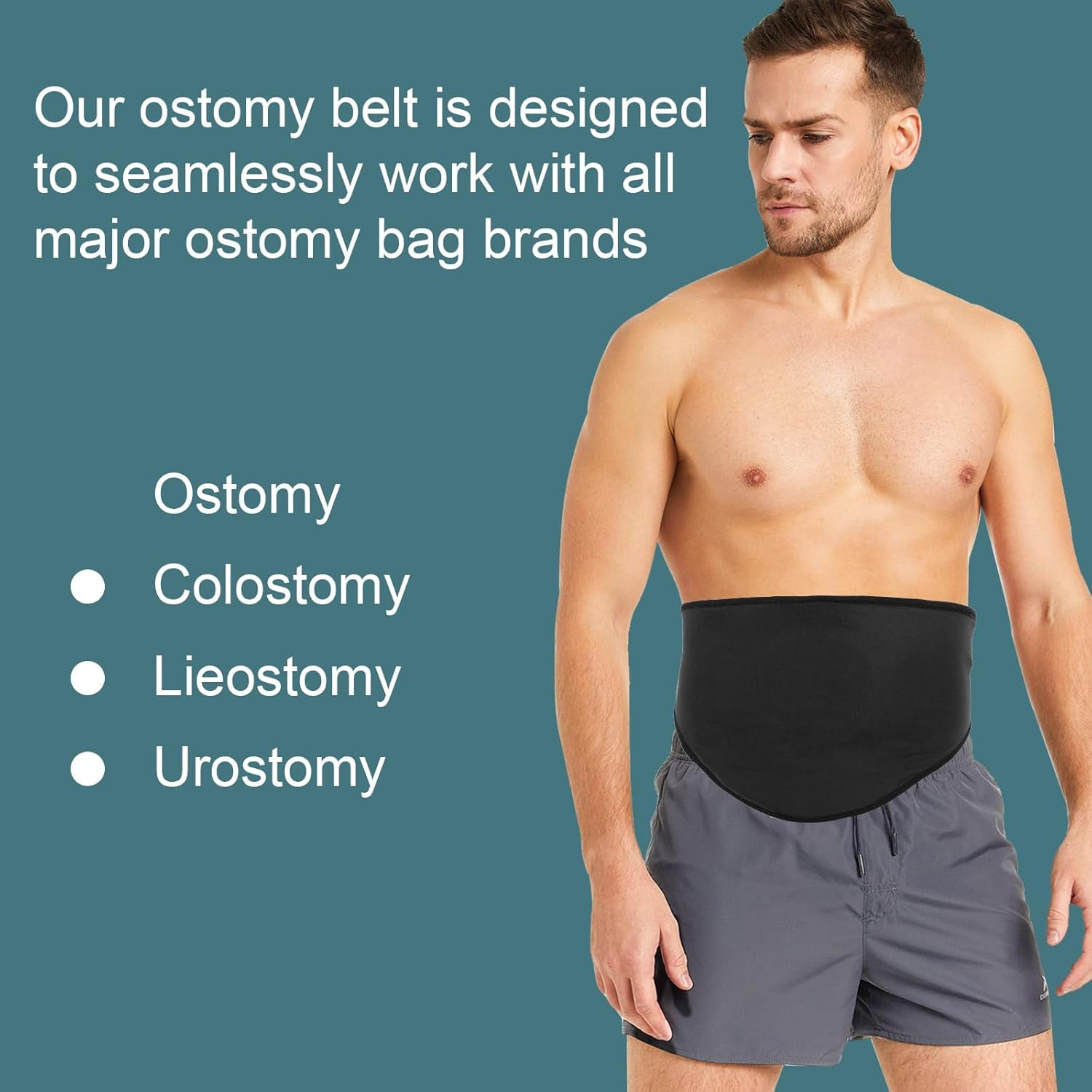 Ostomy Belt for Men & Women | Stealth Ostomy Bag Cover for Sports & Swimming | Ileostomy Support Wrap with Inner Pocket | Stoma Support Belt (L) image number 3