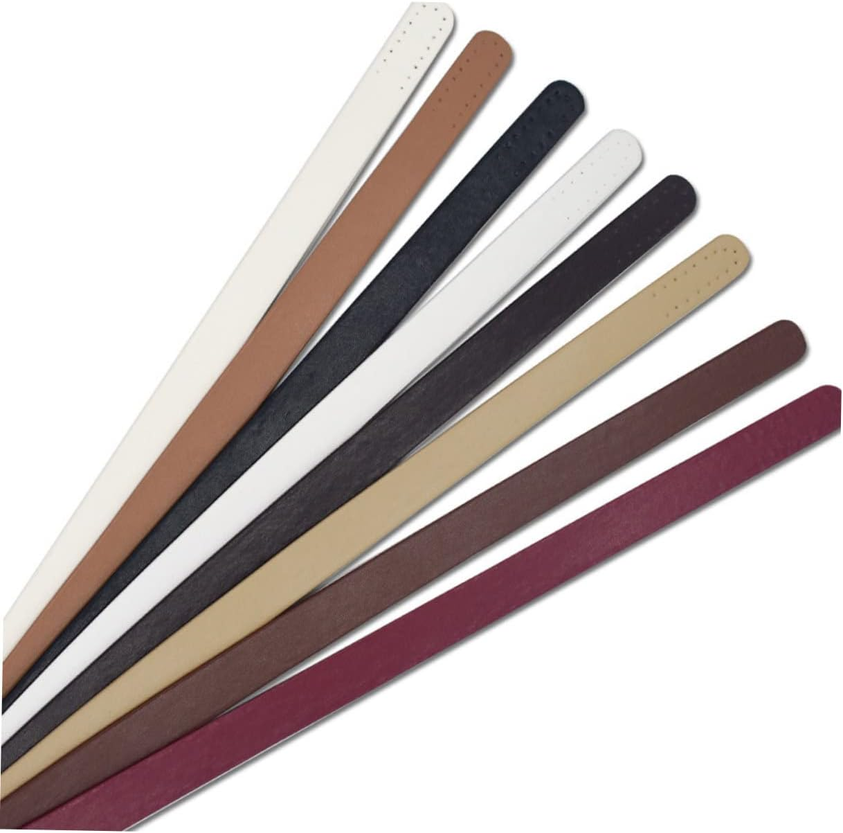 TEHAUX 4Pcs Pu Leather Bag Strap Replacement Handbag Belt for Women Ladies DIY Tote Bag Strap Porous Handstitch image number 2