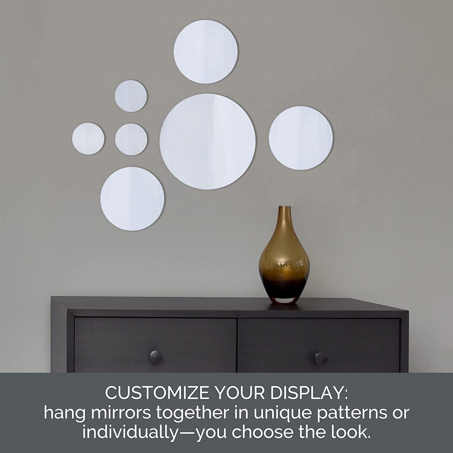 Elements round Wall-Mount Mirror, Set of 7, Assorted Sizes image number 5