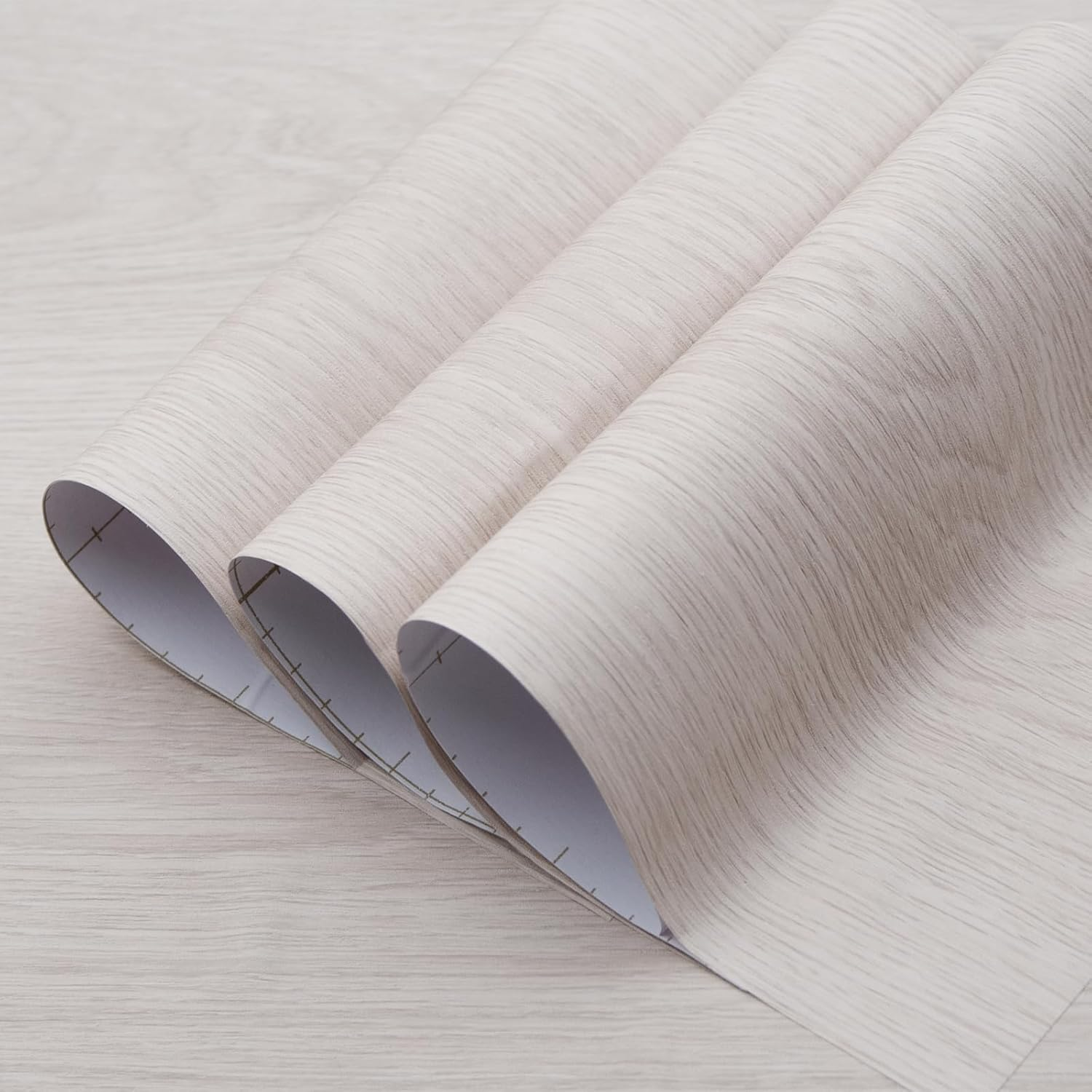 TOTIO Rice Yellow Wood Grain Contact Paper Walnut Textured Peel and Stick Wallpaper 16X354Inch Air Guide Slot Design Matte Thickened Self-Adhesive Waterproof Furniture Stickers Vinyl Decorative Film