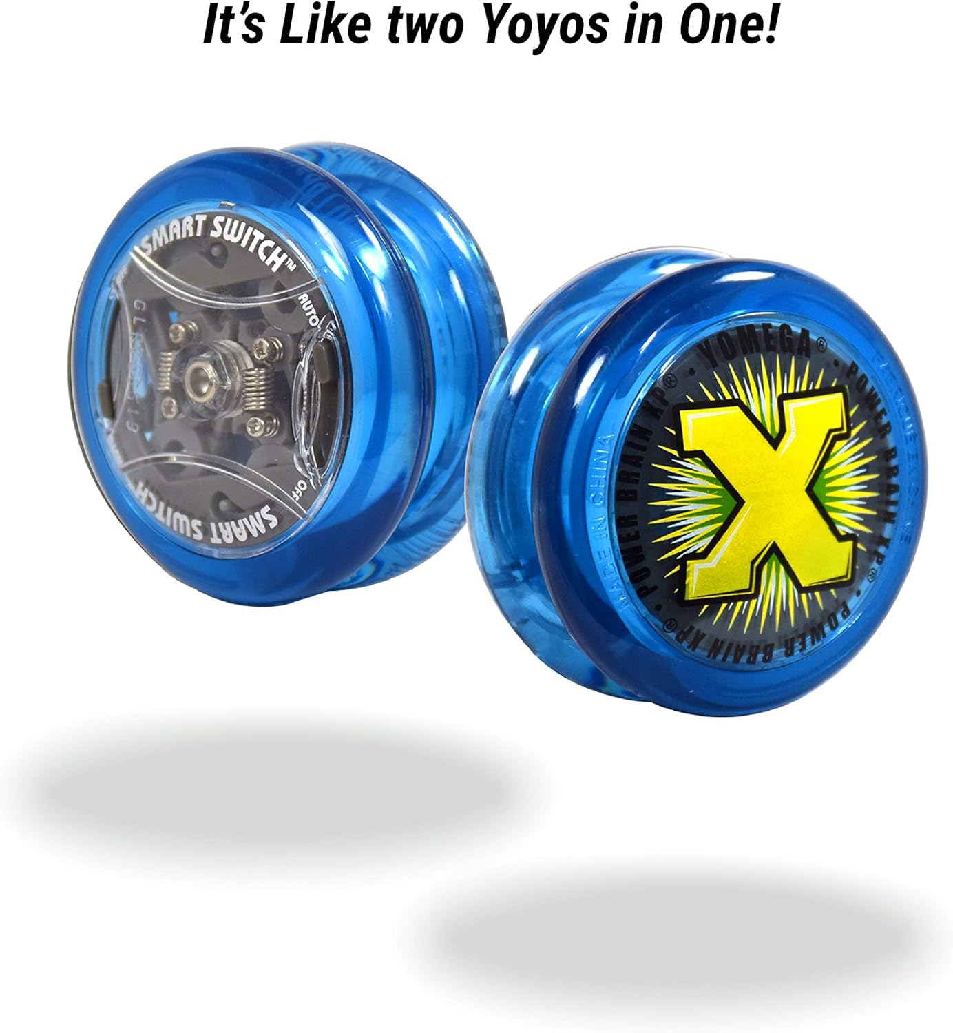 Yomega Power Brain XP Yoyo - Professional Yoyo with a Smart Switch Which Enables Players to Choose between Auto-Return and Manual Styles of Play. + Extra 2 Strings & 3 Month Warranty (Blue) image number 2