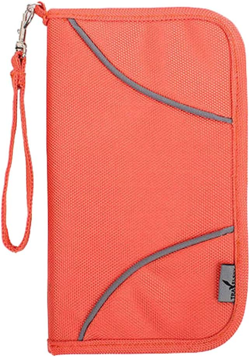 2018 Prime Deal Sale RFID Travel Passport Holder Wallet for Men Women,Welegant Multi-Purpose Document Organizer Case Long Pouch Handbag with Smartphone Pocket Detachable Wrist Strap (Style A, Orange)