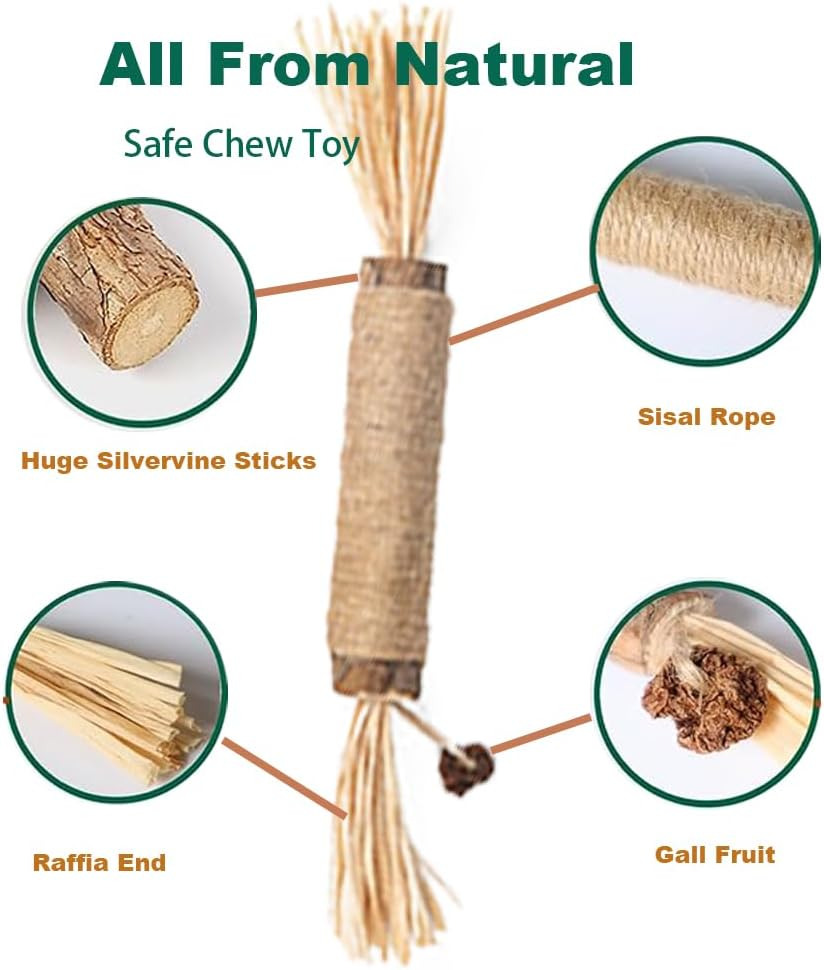 Huge Silvervine Sticks Cat Toys, Large Natural Catnip Kittens Chew Toy for Teeth Cleaning,Big Catmint Blend Stick, Dental Kitty Chews for Indoor image number 5