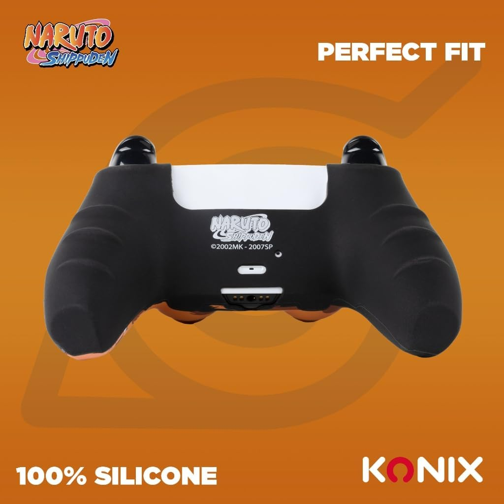 Konix Naruto Shippuden Silicone Case for Dualsense PS5 Controller - Thumb Rest - Kurama/Ky&ucirc;bi and Naruto - Black image number 3
