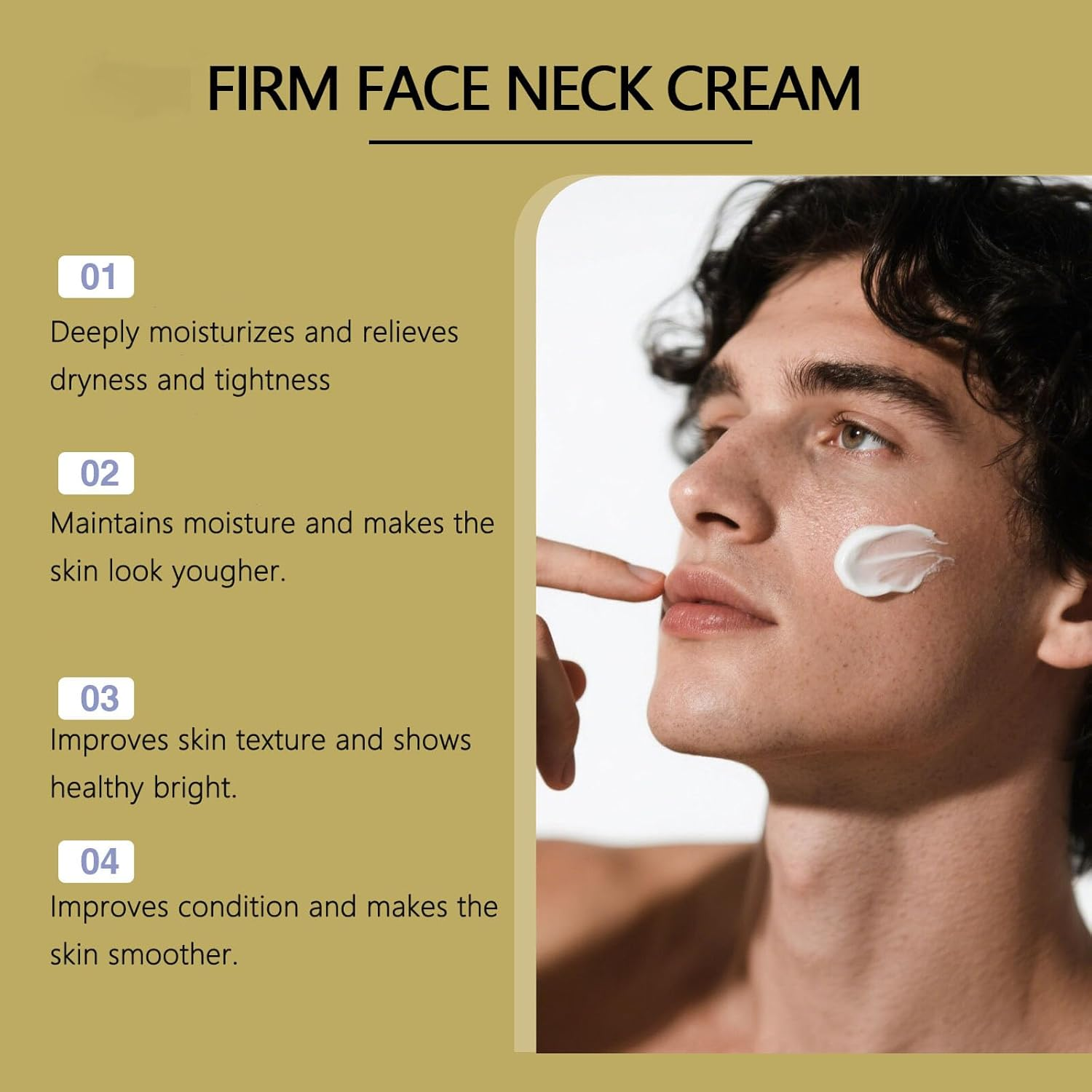 Men'S Skin Tightening Face Cream - Anti-Aging Moisturizer for Dry Skin, Reduces Wrinkles & Fine Lines, Lightweight & Non-Greasy, Soothing after Shave Lotion, Soothing Skin (2Pcs) - 2Pcs image number 5