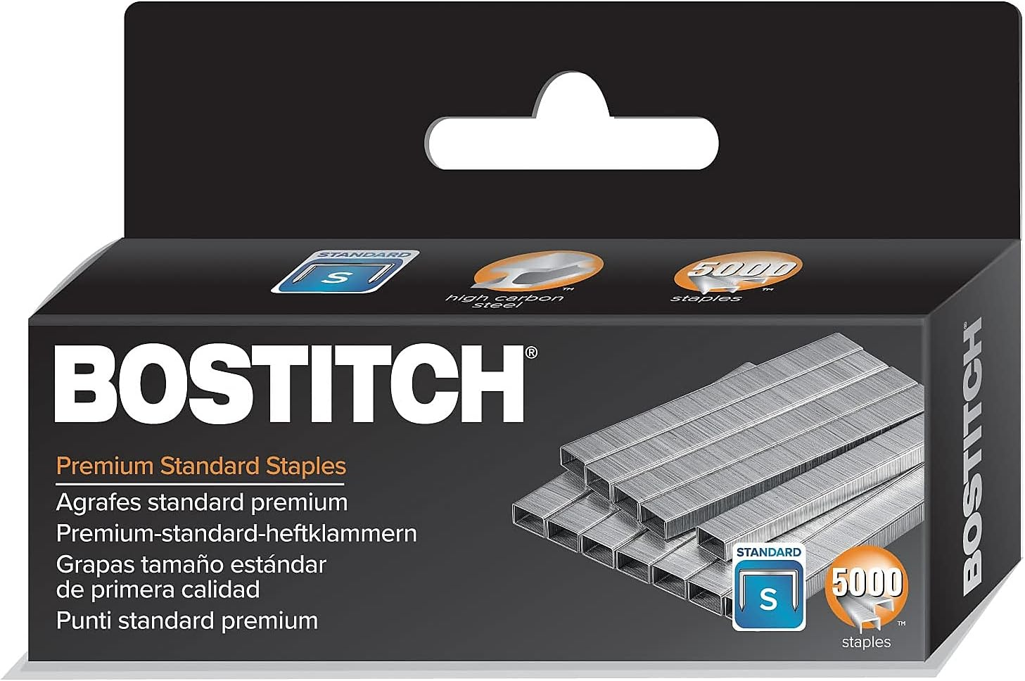 Bostitch Office Bostitch Premium Staples for Jam-Free Stapling, 0.25 Inch, Full Strip, 5,000 Staples/Box image number 1