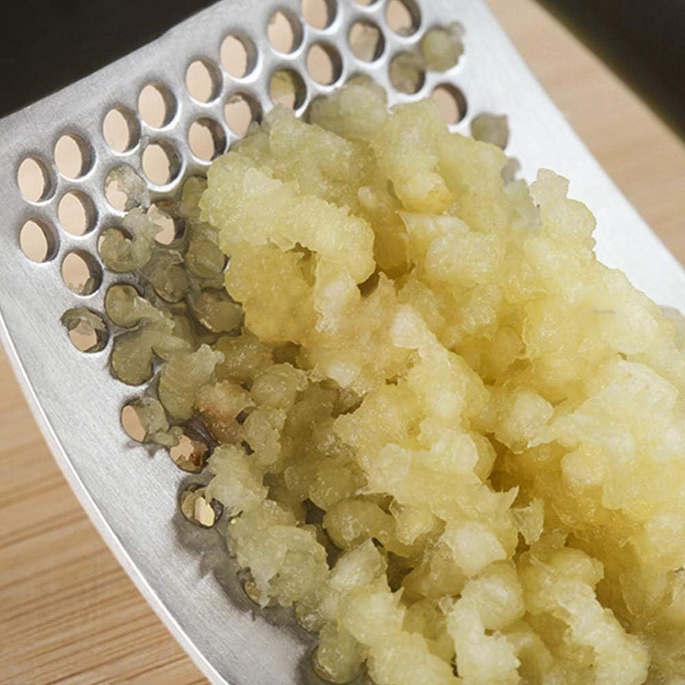 Garlic Press Stainless Steel Garlic Chopper Crusher Kitchen Vegetable Garlic Squeezer Masher Long Handle Mincer Kitchen Gadget Garlic Press