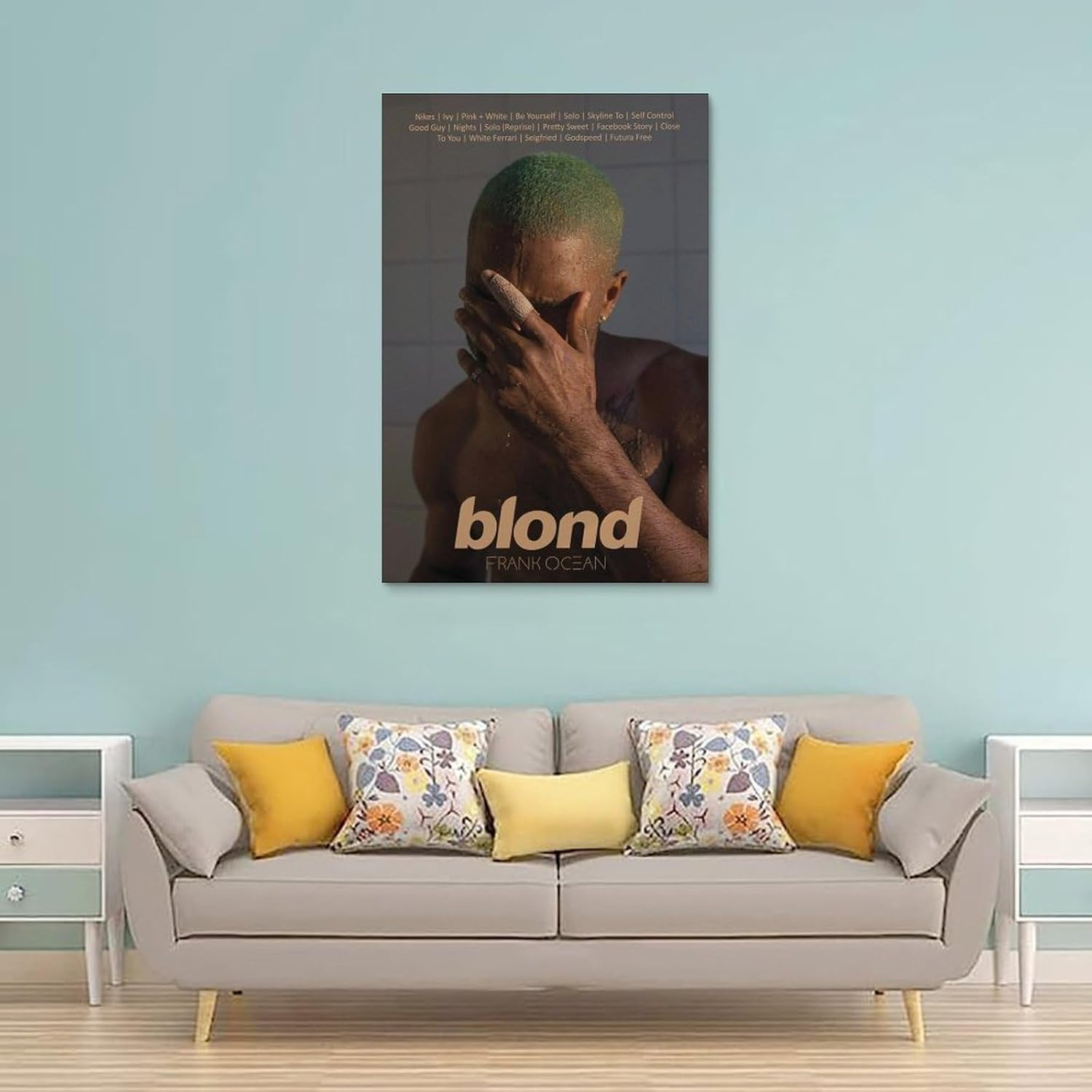 Frank Poster Ocean Music Album Blond Poster Canvas Painting Wall Art Picture Home Decor Print for Bedroom Living Room Dorm Study Bar Office 12X18Inch(30X45Cm) image number 1
