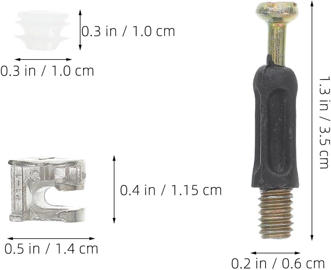 Kisangel 30 Sets Furniture Connector Cam Locks Kit with Alloy Cam, 35Mm Plastic Dowels and Embedded Screws, Cabinet Fasteners Hardware for Wardrobe, Drawer and Table Assembly in Home And image number 2