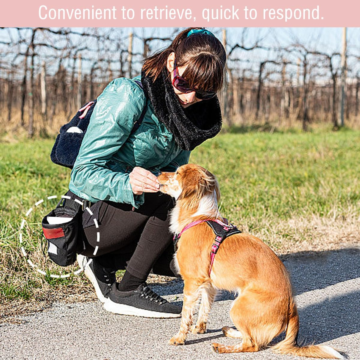 Astfys Dog Treat Training Pouch Accessory Keep Dog Food Fresh and Training Convenient Silicone Dog Food Storage Bag, Oil and Water Resistant, Ensuring Dry Training Bags (M, White) image number 2