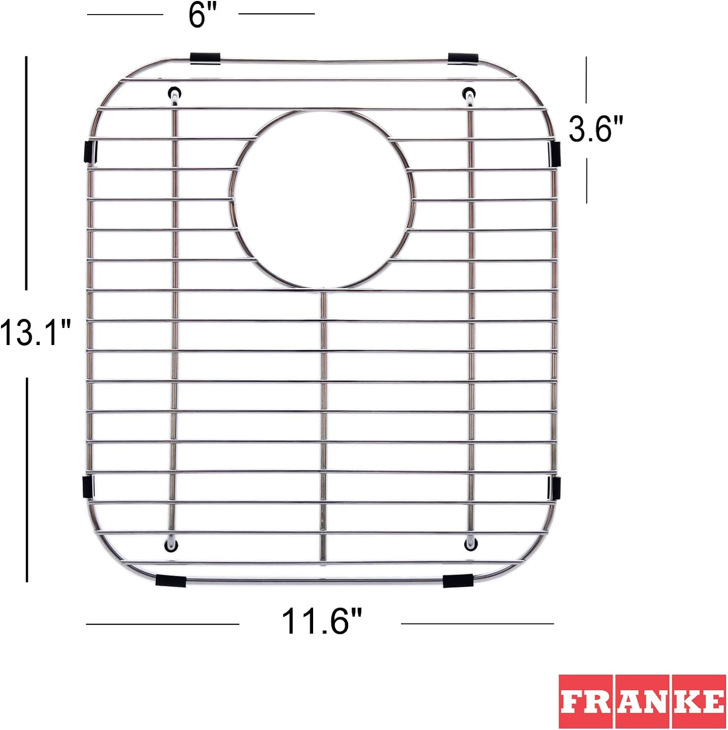 Franke Evolution Universal 13.1 X 11.6-Inch Double Bowl Sink Protection Grid in Stainless Steel with Rear Drain, FGD75 image number 3
