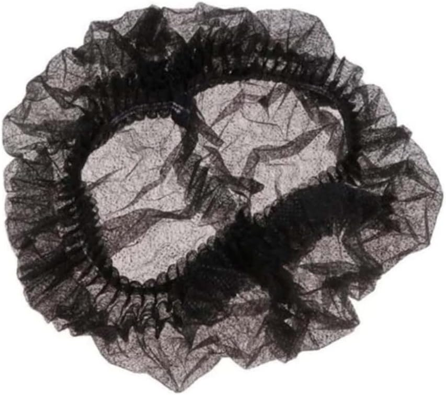 Disposable Hair Net,100 Pack Disposable Nonwoven Hair Cap, Hair Net for Nurses, Cooking, Salon, Food Service - Black, 21Inch image number 4