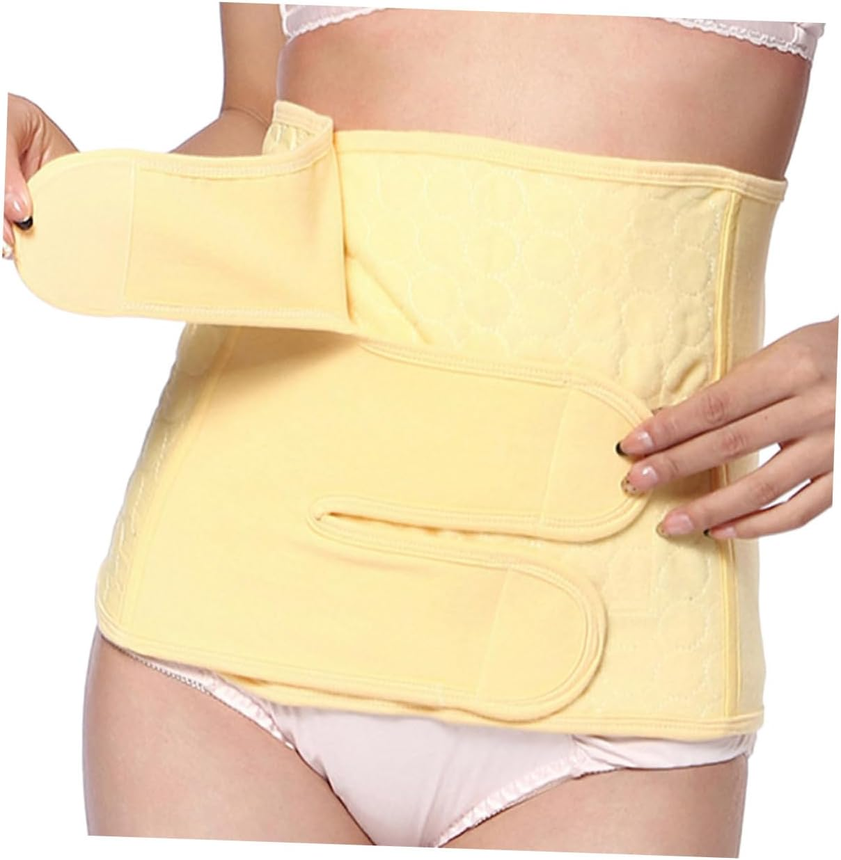 GALPADA Special Girdle for Cesarean XL Cotton Belly Band for Postpartum Support Maternity Waist Belt Yellow Breathable Durable for Moms image number 4