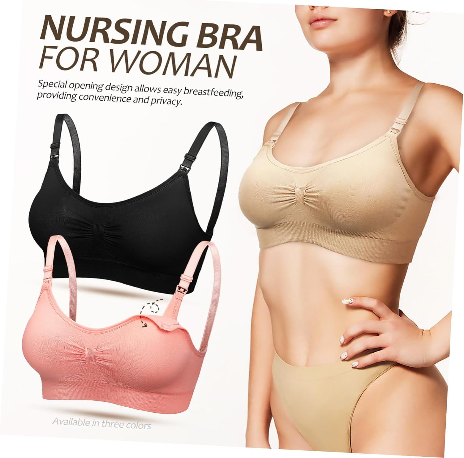 FRCOLOR 3Pcs Nursing Bras Breastfeeding Bras Maternity Nursing Bras Pregnancy Pumping Bras Extenders for Pregnant Women for Pregnancy