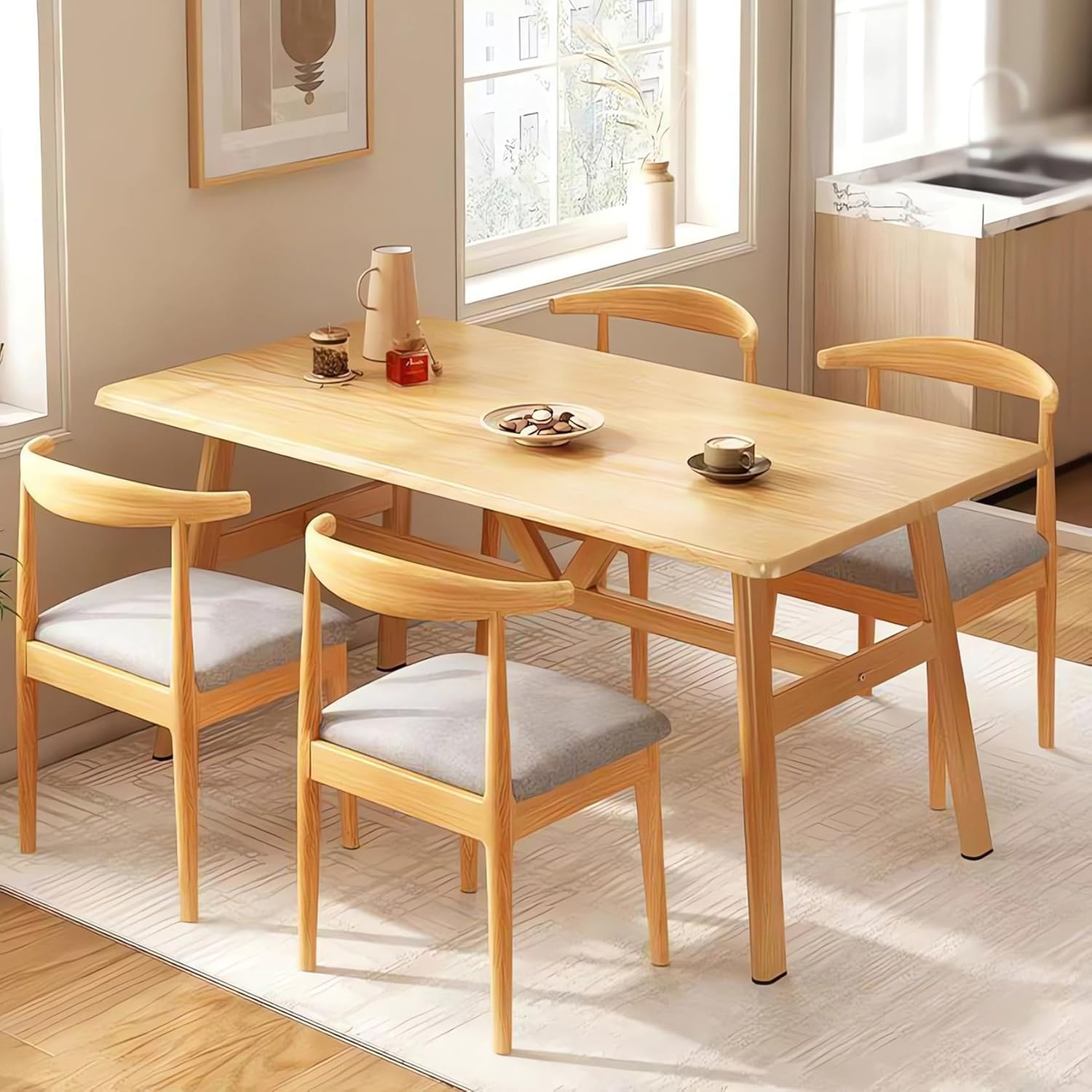 Dining Table, Living Room Dining Room Table A21 (L Wood, 120X60X74CM)