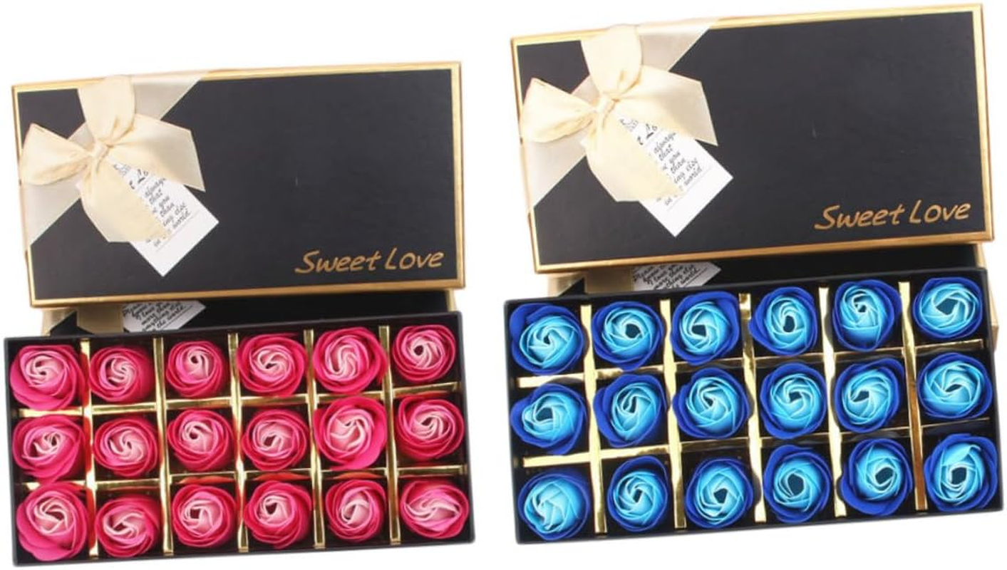 Minkissy 2Boxes Flower Soap Mothers Day Present Box Rose image number 5