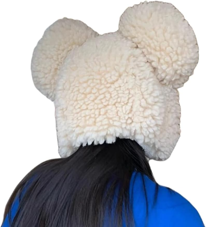 Women Earflap Hat Faux Fur Fuzzy Winter Cap Animal Cap with Ear Flaps Ushanka Cute Bear Plush Beanie for Girls Women Adult image number 4